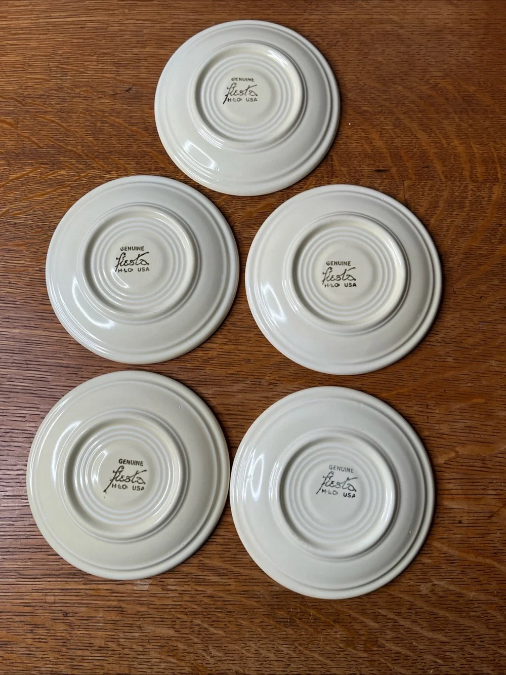 Vintage Original Fiestaware Ivory Saucers 6
